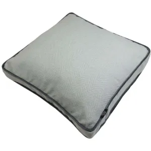 Deluxe Herringbone Duck Egg Blue Box Cushion 43cm x 43cm x 3cm