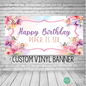 Fairy First Birthday Banner