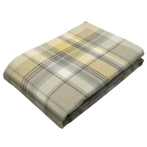 Heritage Yellow   Grey Tartan Throws & Runners