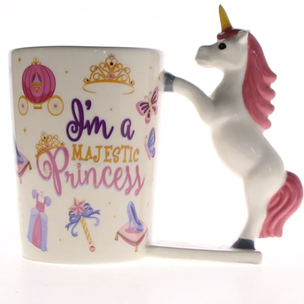 I am the Majestic Princess Mug Ceramic Coffee Mug Tea Mug Cup Magical Pink Unicorn Mug Princess Unusual Gift Ideas