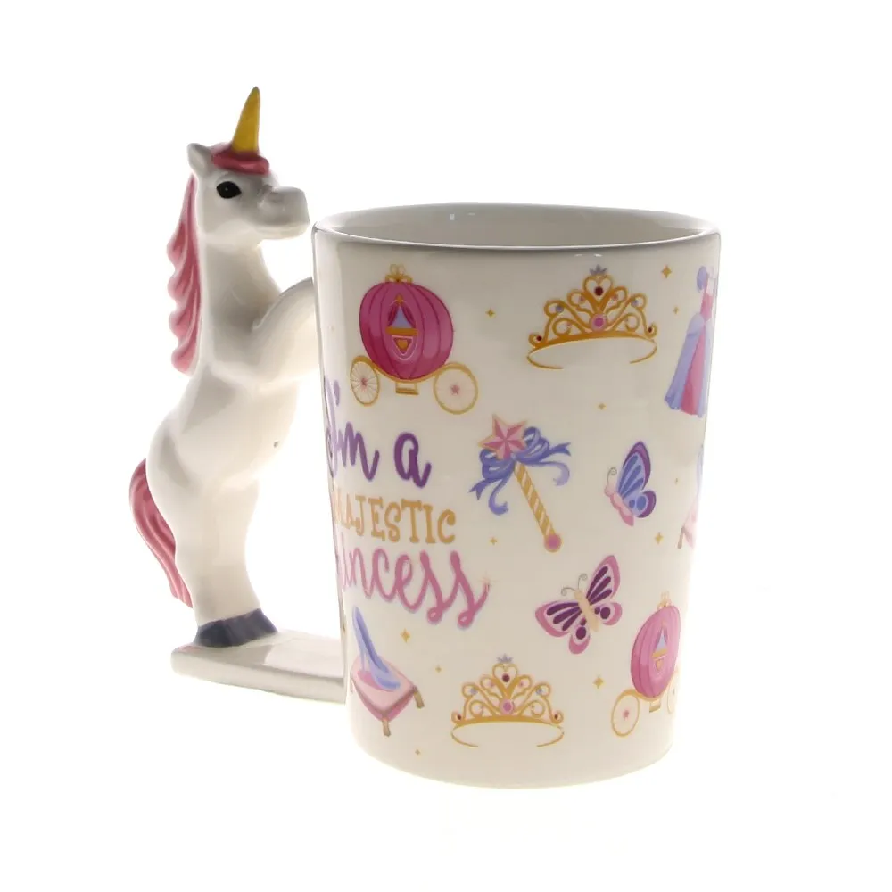 I am the Majestic Princess Mug Ceramic Coffee Mug Tea Mug Cup Magical Pink Unicorn Mug Princess Unusual Gift Ideas